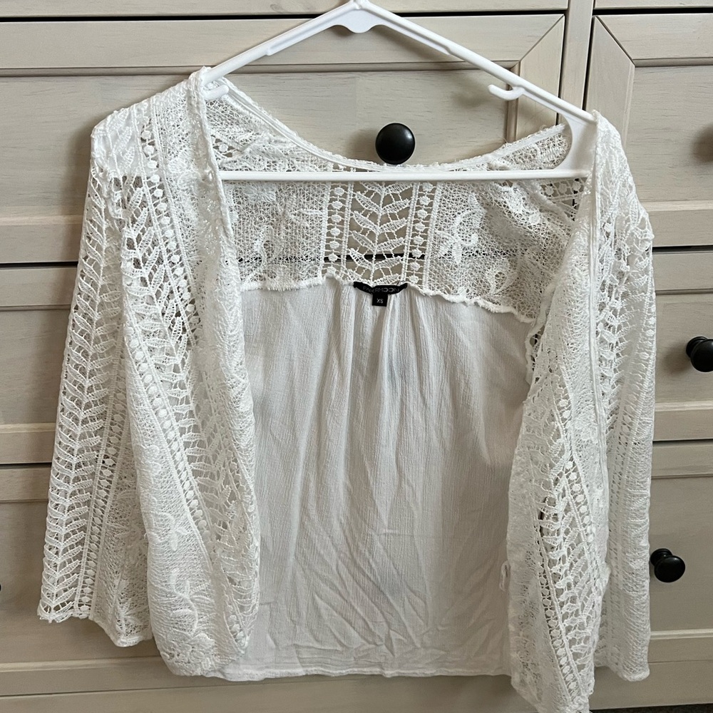 Papermoon white light coverup/ jacket with lace